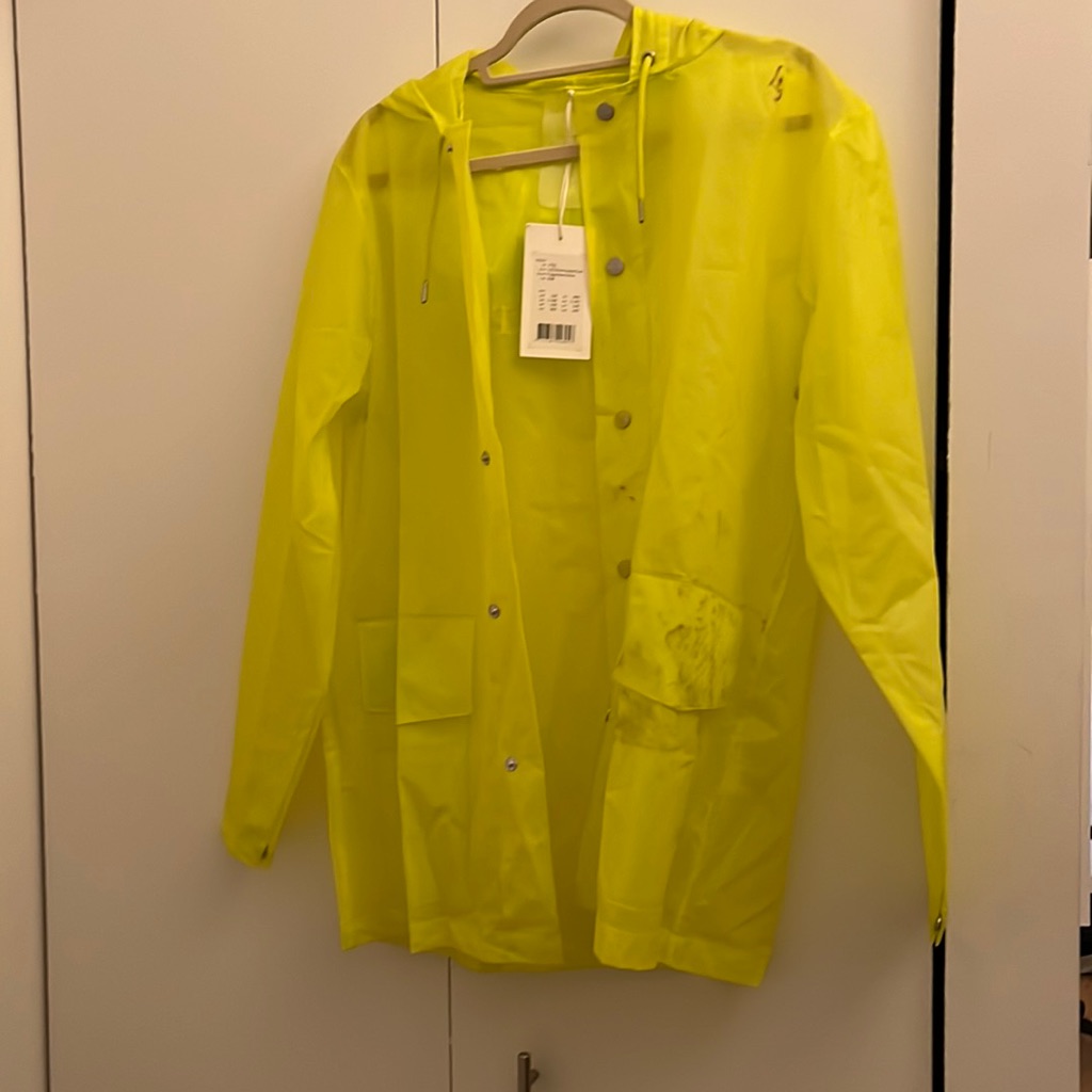 Rains Hooded Coat - Neon Yellow